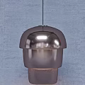 Modern Metallic Pendant Light With Dome Shaped Reflective Surface For Home Interior Decor