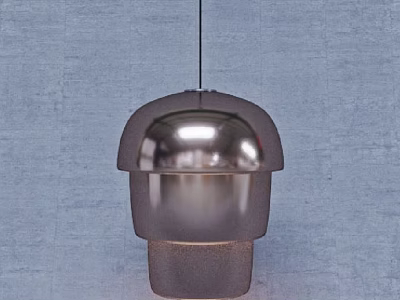 Modern Metallic Pendant Light With Dome Shaped Reflective Surface For Home Interior Decor 3d model