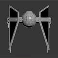 Futuristic TIE Starfighter 3D Model With Detailed Wings And Engine Design