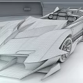 Blue Futuristic Concept Sports Car With Streamlined Aerodynamic Design And Open Cockpit