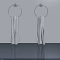 Bathroom Flush Door With Chrome Towel Rings And White Towels