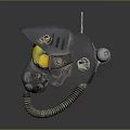 Futuristic Tactical Helmet With Yellow Goggles Gray Frame And Breathing Tube