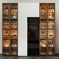 Elegant Modern Wine Cabinet With Glass Doors And Wine Bottle Storage