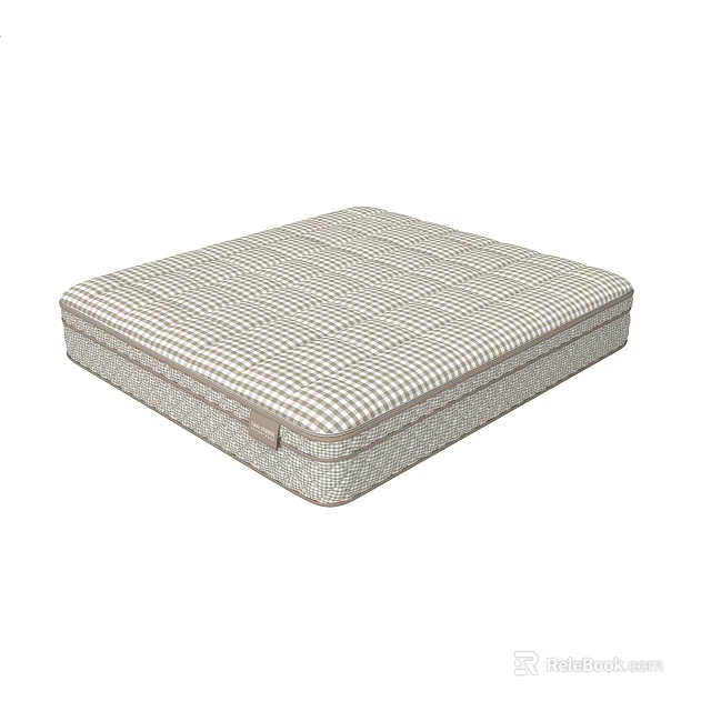 High Quality Plaid Design Mattress With Comfortable Support And Durable Construction 3d model 