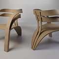 Modern Wooden Armchair Featuring Curved Lines And Stylish Ergonomic Design