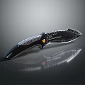 Tactical Folding Knife Featuring Serrated Blade Black Ergonomic Handle And Modern Design