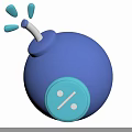 Blue Sphere Shaped Object With White Nozzle Spraying Blue Liquid And Circular Percentage Indicator
