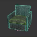 Modern Grey Fabric Upholstered Armchair With Comfortable Seat And Backrest Design