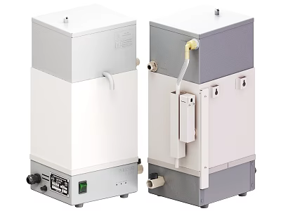 Industrial Equipment With Vertical Design Control Panel Pipes And White Gray Exterior 3d model