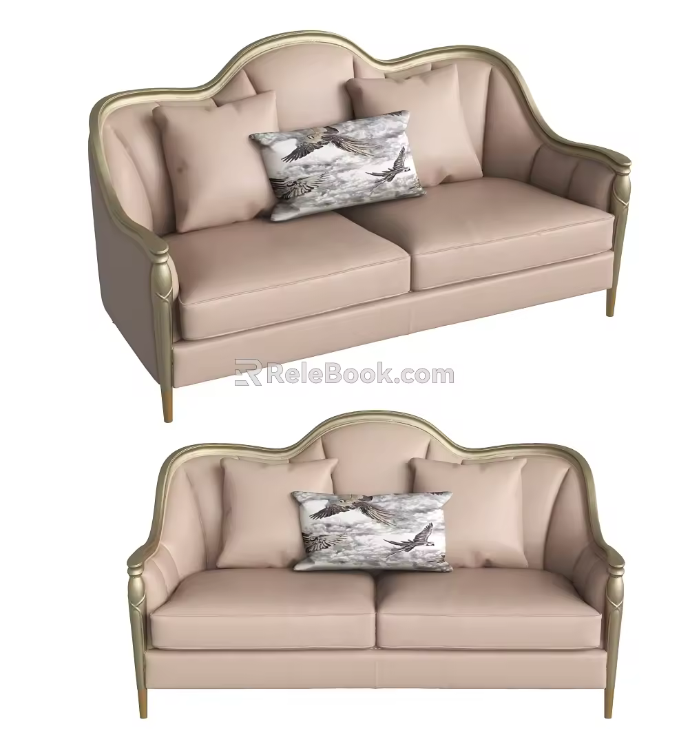Double sofa 3d model