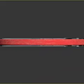 Red Metallic Hook With Textured Surface On Dark Background With Reflection 3d model