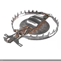 Heavy Duty Metal Animal Trap With Serrated Edges And Spring Mechanism
