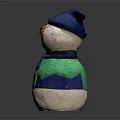 Cute Snowman Figure With Blue Hat Red Glasses Green Scarf And Colorful Outfit