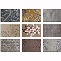 Square Rugs With Geometric Textured And Polka Dot Patterns In Various Colors 3d model