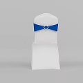 White Chair Cover With Decorative Blue Bow And Elegant Design For Events