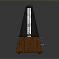 Classic Wooden Metronome With Triangle Shape And Metal Pendulum Design 3d model