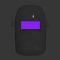 Durable Black Welding Helmet With Purple Protective Lens And Adjustable Strap 3d model