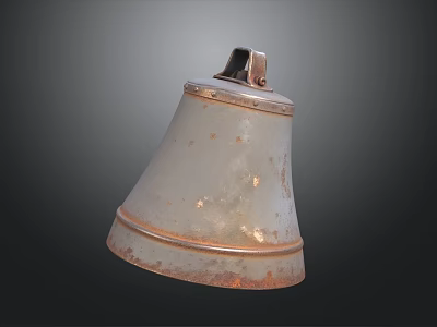 Vintage Rustic Decorative Ornament Set With Metal Bell And Distressed Finish For Home Decor 3d model