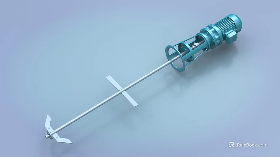 Industrial Mixing Equipment Featuring Electric Motor Stainless Steel Shaft And Blades 3d model 