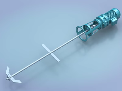 Industrial Mixing Equipment Featuring Electric Motor Stainless Steel Shaft And Blades 3d model