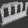 Classical Stone Architectural Structure Featuring Multiple Columns Ornate Capitals And Carved Walls 3d model