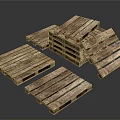 Rustic Wooden Pallets Stacked And Scattered With Natural Wood Grain For Living Supplies
