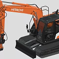 Hitachi Heavy Duty Excavator With Hydraulic Arm Tracked Base And Operator Cabin