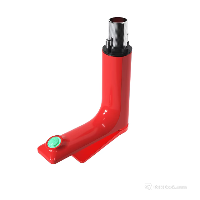 Red Jack With Green Button Black Top Connection And Stable Red Base 3d model 