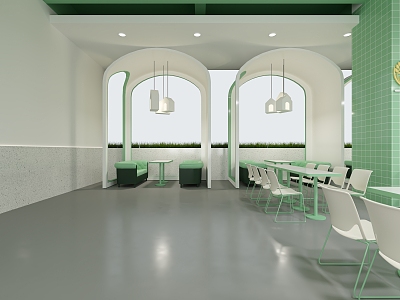 Modern Milk Tea Shop Hall 3d model