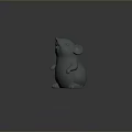 Game and Movie Character Cute Gray Mouse with Wings in Standing Pose 3D Animated Design