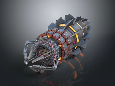 Advanced Spacecraft Module With Metallic Frame And Propulsion Components 3d model