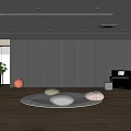 Bright Wellness Fitness Studio With Light Wooden Flooring White Circular Mat And Colorful Cushions