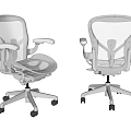 Ergonomic Mesh Back Office Chair With Adjustable Armrests Metal Base Wheels And Dual View Design