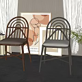 Dining table and chair combination 3d model