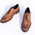 Brown Leather Lace Up Shoes Classic Formal Elegant Footwear Design For Men
