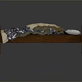 Classic Wooden Bed With Headboard Footboard Purple White Leaf Pattern Quilt And Blue Beige Pillows