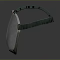Clear Transparent Face Shield With Green Straps And Golden Frame Design