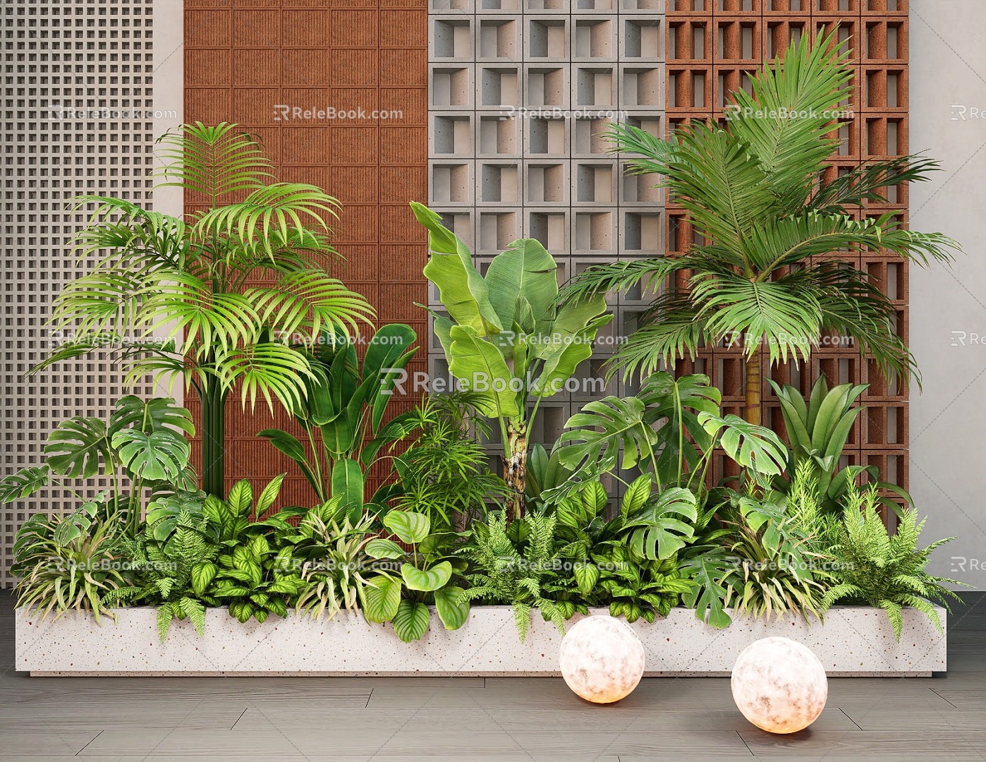 Indoor plants landscaping flower box potted plant combination plant pile flower pond flower bed flower border model