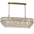 Modern Luxurious Crystal Chandelier With Golden Frame And Hanging Transparent Crystals