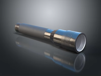 Modern Metal Flashlight With Durable Construction Sleek Design And Reflective Surface 3d model