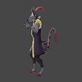 Animated Game Character With Horned Head Large Ears And Pointing Hand