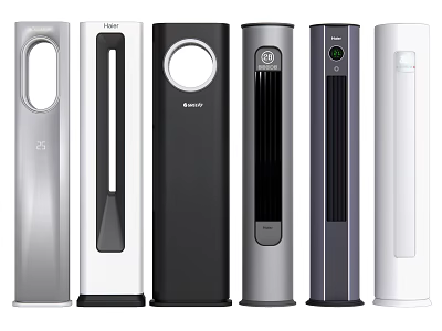 Sleek Modern Tower Air Conditioner Fans With Various Designs And Colors 3d model