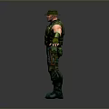 Game Movie Character In Military Style Green Tactical Vest With Hat Gloves And Boots