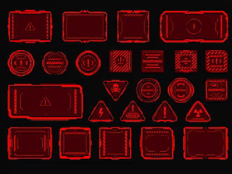 Sci-tech elements Sci-tech circuit alarm interface Sci-tech circuit danger prompt interface 3d model