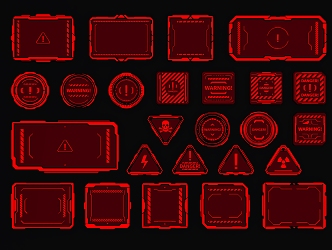 Sci-tech elements Sci-tech circuit alarm interface Sci-tech circuit danger prompt interface 3d model