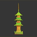 Modern Tower Ancient Building 3d model