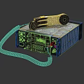 Vintage Digital Radio Device Featuring Telephone Handset Display Screen And Camouflage Black Design