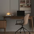Decorative Ornament Set With Fan Shaped Lamp Alarm Clock And Books On Wooden Table