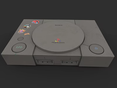 Sony PlayStation Classic Entertainment Console With Retro Design And Stickers 3d model