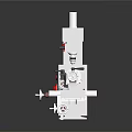 White Industrial Metal Lathe Machine With Red Control Buttons And Rotary Spindle